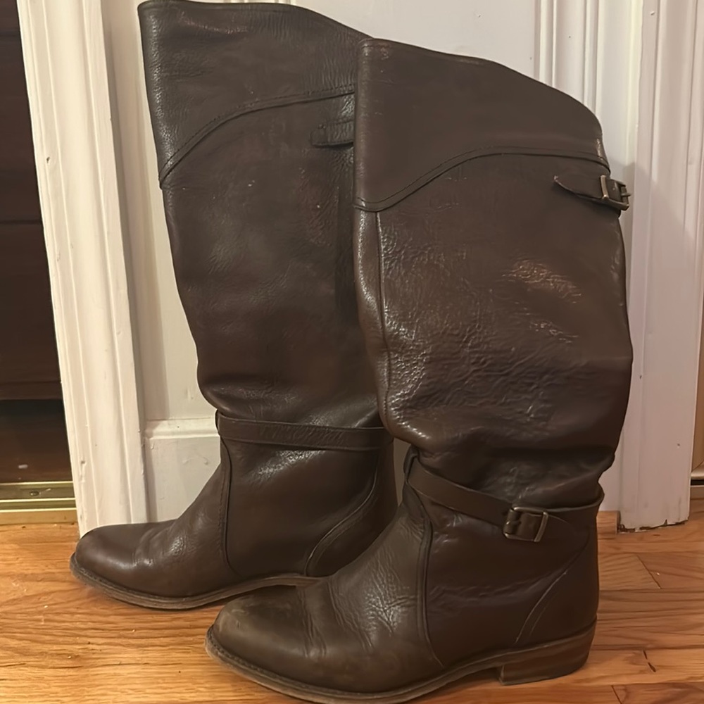 FRYE Tall Leather Riding Boots F955 Brown Cognac 3475558  - Women’s Size 6 M